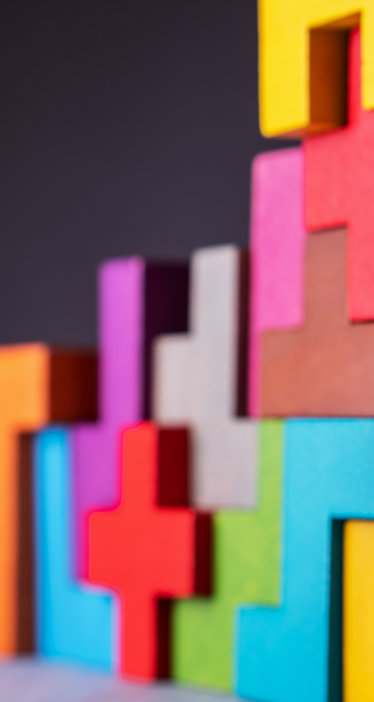 Colored blocks stacked